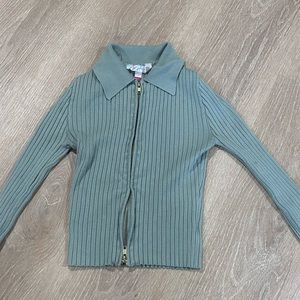 Cropped zip up shirt